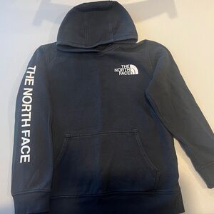 Boys size 10/12 Black TNF sweatshirt with a hood